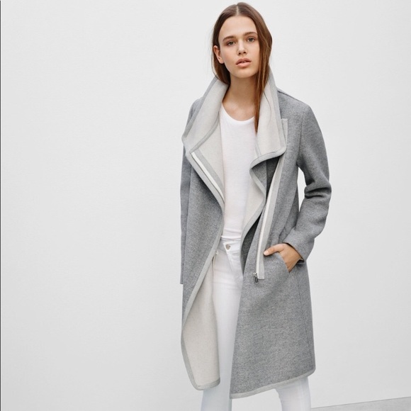 Aritzia Jackets & Coats Aritzia Long Heather Grey Wool Coat Poshmark